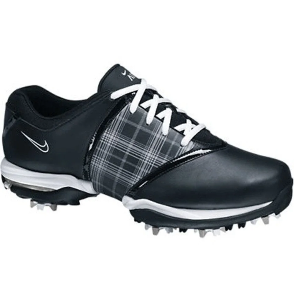 Nike Air Embellish Women's Golf Shoes 7 Black Plaid Saddle Oxford Spiked Cleats